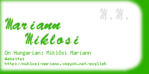 mariann miklosi business card