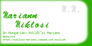 mariann miklosi business card